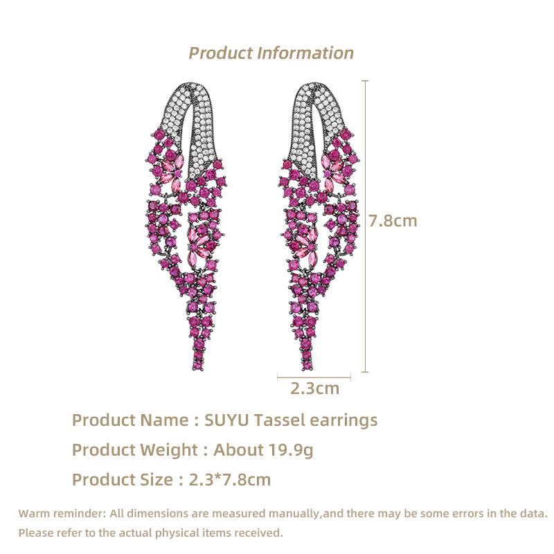 SUYU Retro Palace Attire Exaggerates Atmospheric Earrings Elegant Temperament, Dinner Dress Paired With Long Earrings