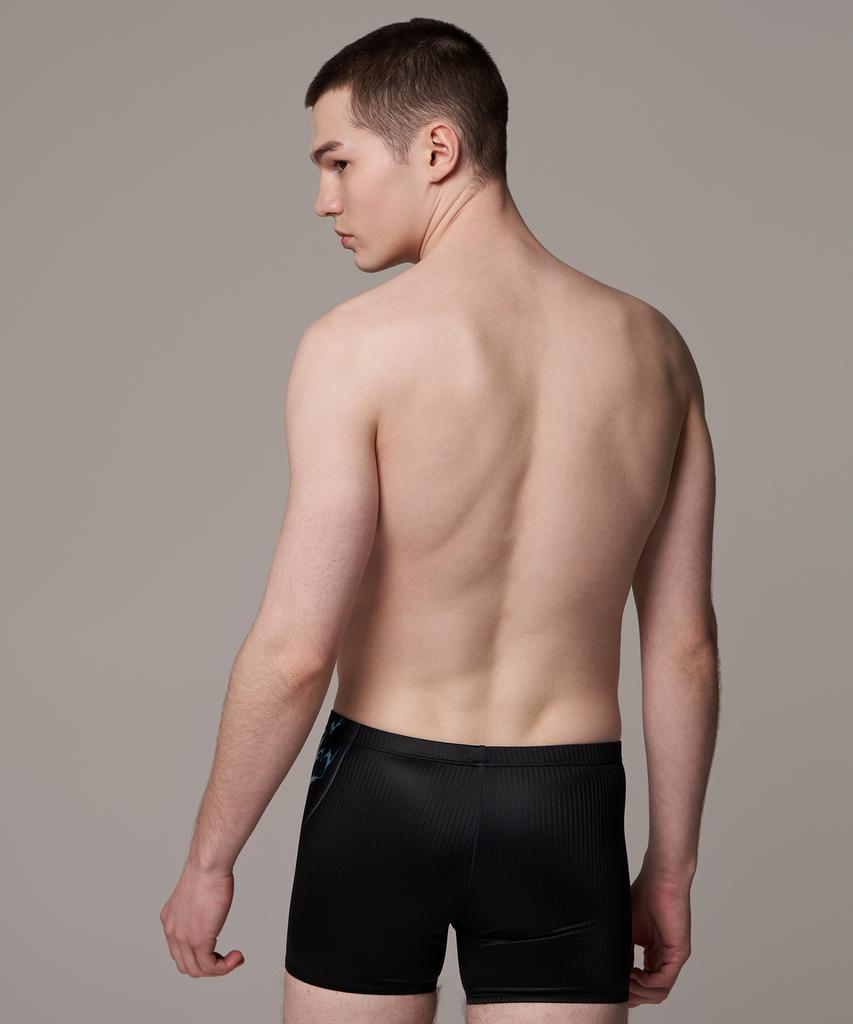 Laelliseupocheu [Osmq671 Blk] Solid Square Men'S Swimsuit Black