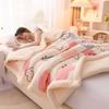 Three-Layer Thickened Milk Velvet Blanket for Bed and Office, Coral Fleece Winter Quilt