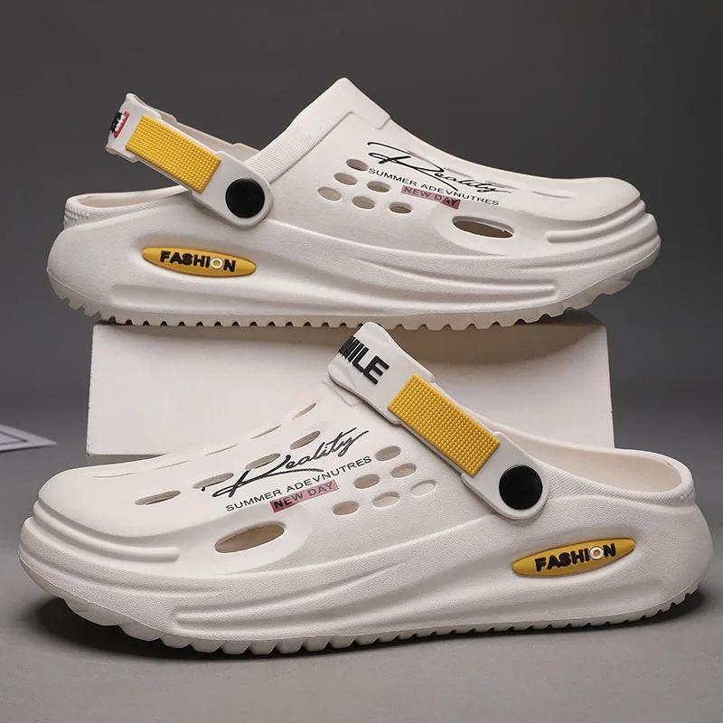 Men S Slippers Eva Hole Mens Mules Non-Slip Slippers Thick Soft Platform Slide Fashion Comfortable Men S Sandals Summer Shoes 40-41