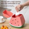 Desktop Trash Can Small Body Large Capacity Fruit Pattern Design Flip Cover Mini Waste Basket Home Decor