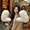 Winter Women Real Rabbit Fur Gloves Natural Thick Style Rabbit Fur Mittens Outdoor Girls Keep Warm Hand Knitted Fur Glove