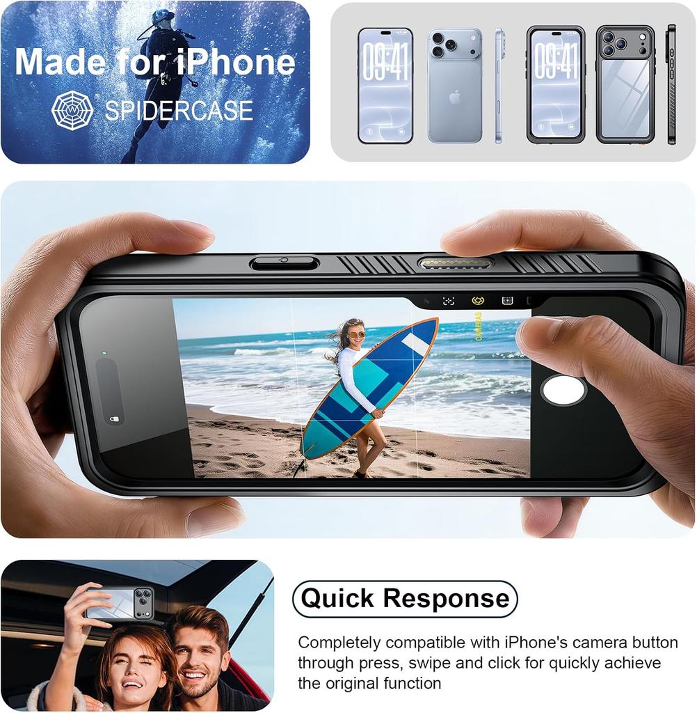 IP68 Waterproof Case For iPhone 18 17 Pro Max Air 18 Pro 17e 18 Full Heavy Duty Shockproof Built-in Lens Screen Protector Cover