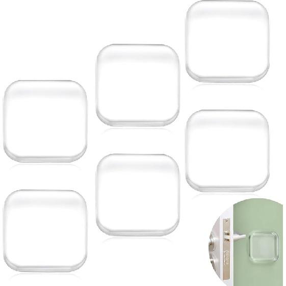 Door Stopper Wall Protector, Wall Shield Bumper Guard from Door Knobs,Sturdy Self Adhesive,Soft and Transparent,Washable Reble Shock Absorbent Gel
