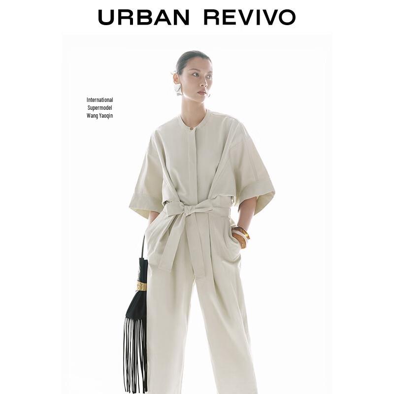 

Женский повседневный хлопковый комбинезон с коротким рукавом и завязкой на талии M