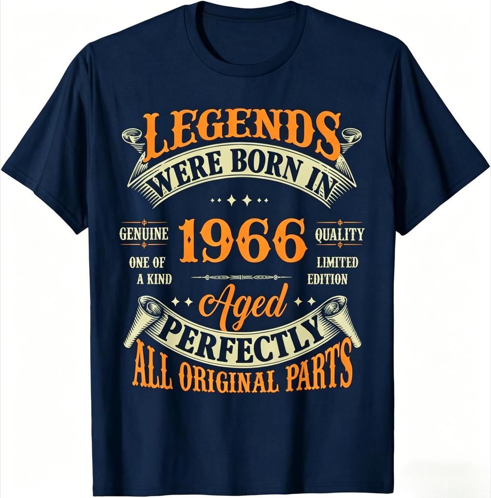 Vintage Legend Born in 1966 59th Birthday Tee 59 Years Old TShirt Printed Graphic T Shirt Unisexs Clothing 2026 Summer T Shirt
