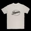 NUOVA T-shirt Bianca con Logo Banda Americana Tutti i Taglie UNISEX JM864