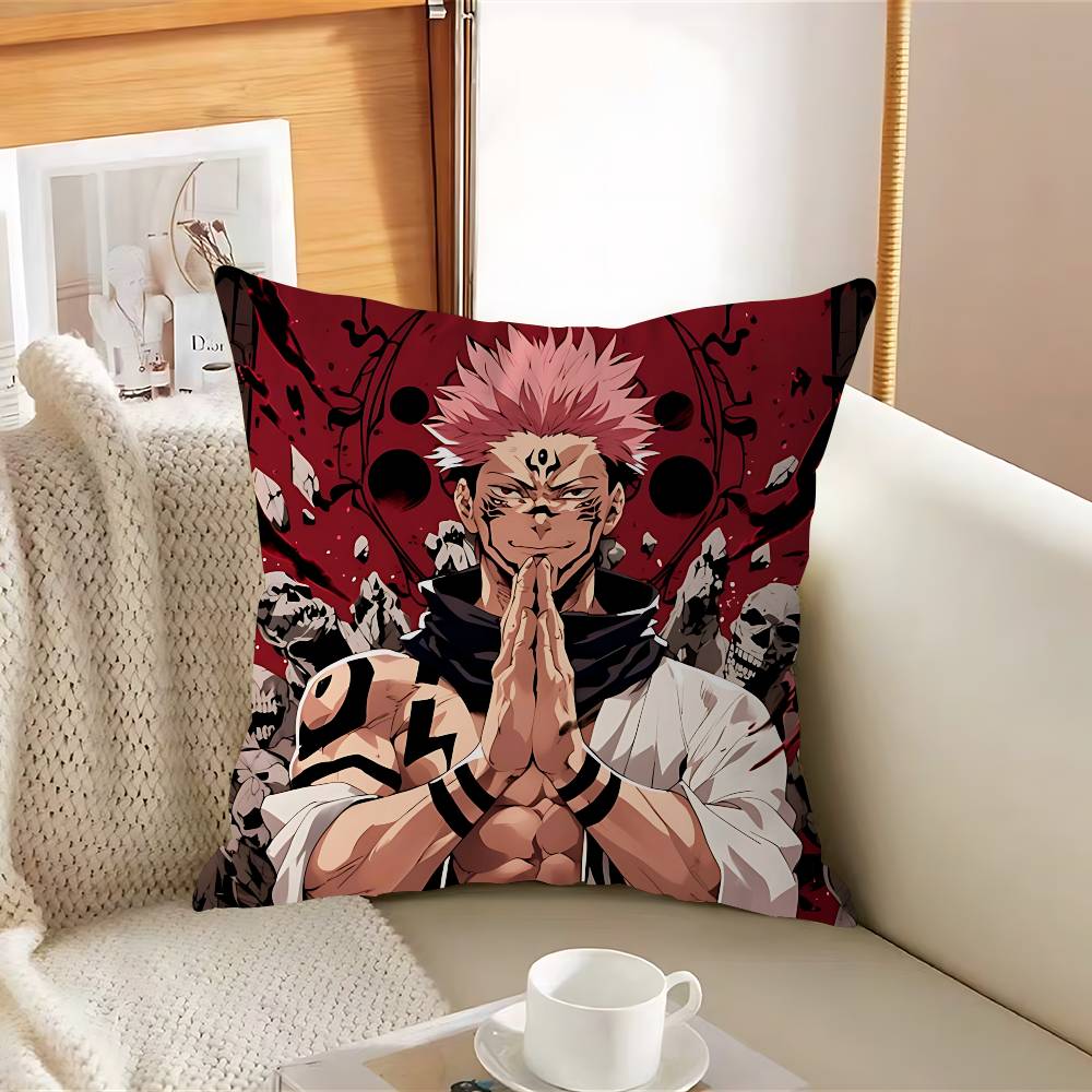 Ryomen-N Anime SukunaS Pillow Case Removable Washable Cushion Cover – All-Season Soft Linen