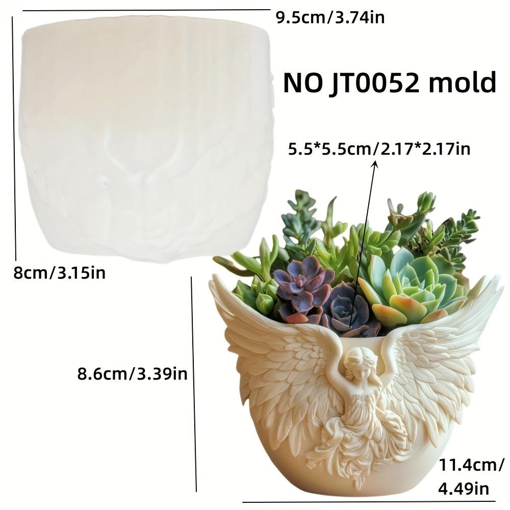 Angel wings succulent plant flowerpot resin silicone mold goddess relief storage box mould wings Maria candle cup gypsum molds