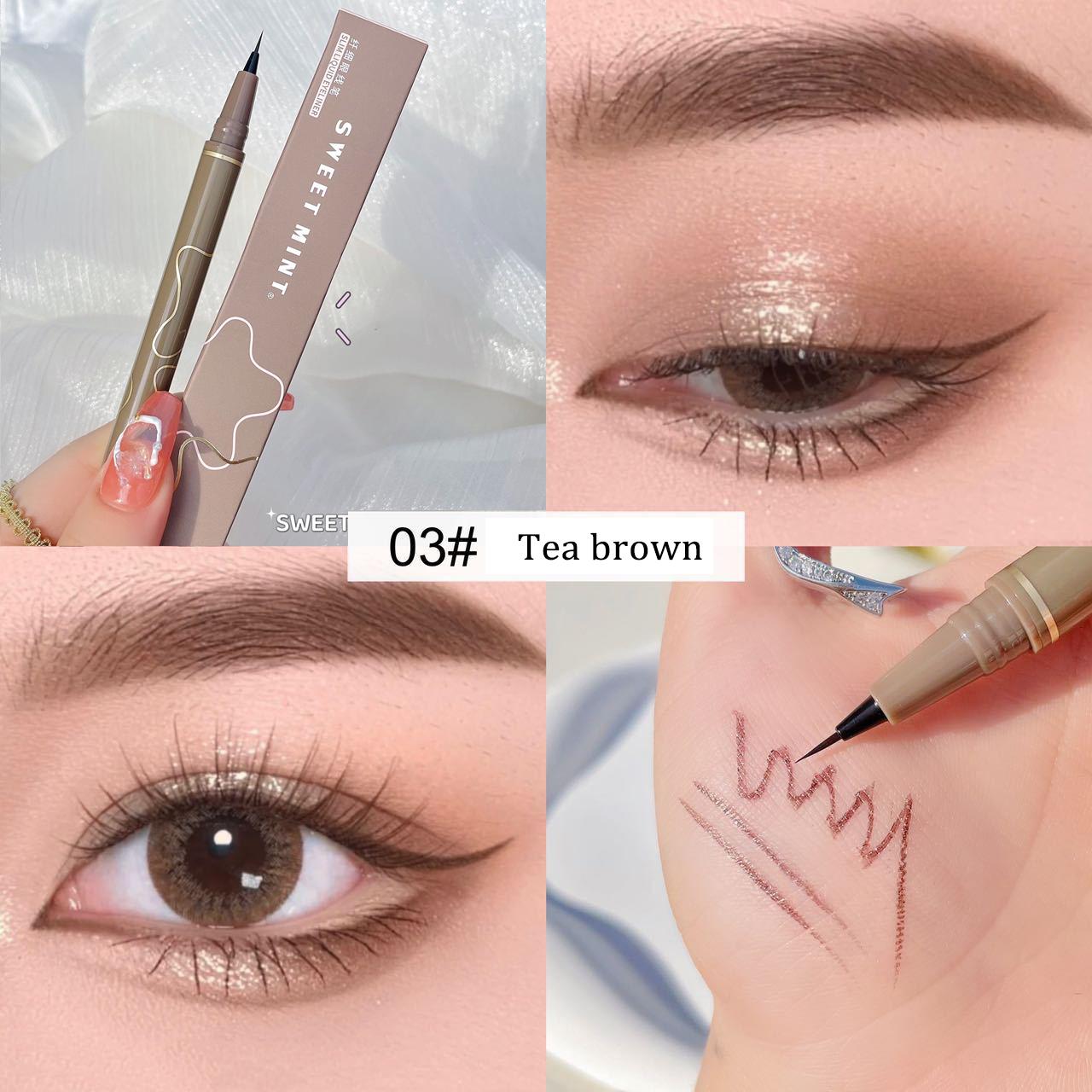 

Жидкая подводка для глаз, ручка шелкопряда, матовые тени, долговечная, водостойкая, быстросохнущая, чайная, коричневая ручка, блестящий макияж для глаз, косметические инструменты