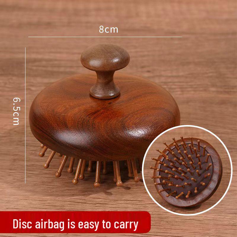 Multifunctional Green Sandalwood Cushion Brush: Double-Sided Massage Head, Airbag Design, Engraved Meridians Comb