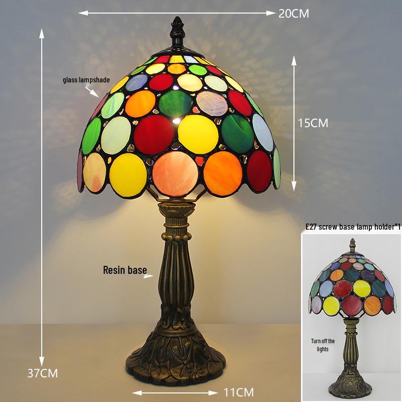 Tiffany Vintage Stained Glass Table Lamp for Bedside or Cafe