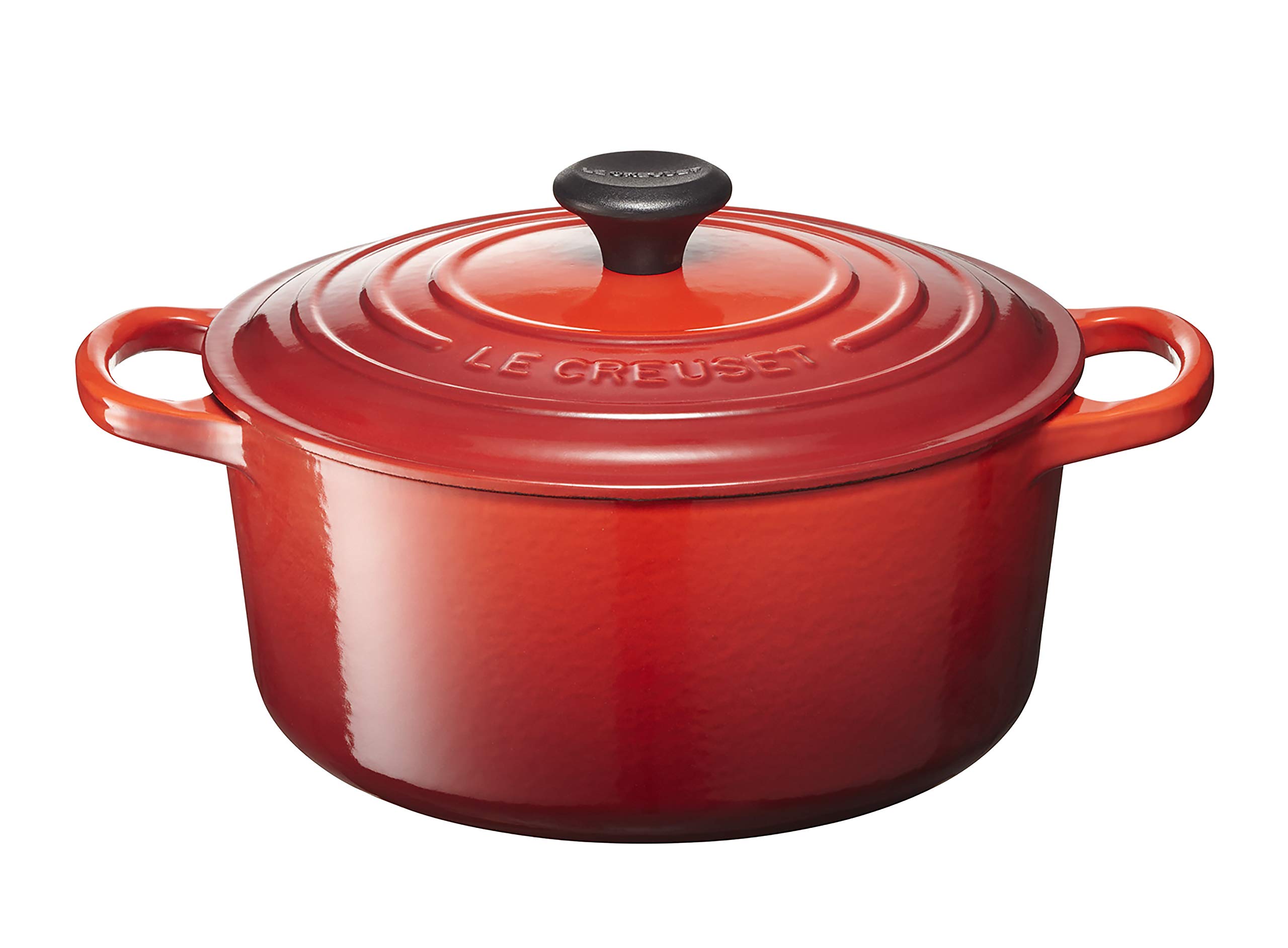 

Le Creuset Cast Enamel Pot Signature Cocotte Ronde 22 cm Cherry Red Gas IH Oven Compatible Japanese [Authorized Product]