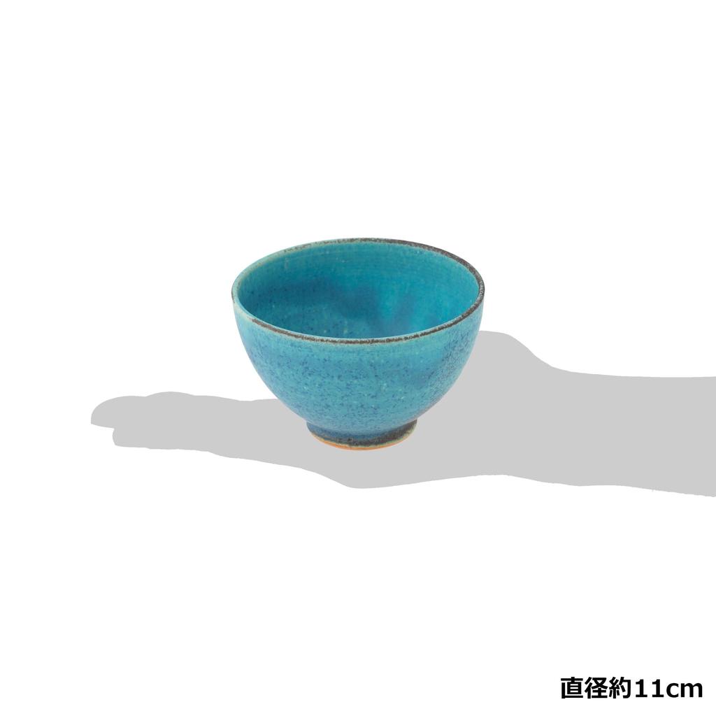 Marui Seito Shigaraki Ware Hechimon Soup Bowl, Diameter 11cm, Blue Glaze, MR-3-4219