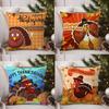 Thankful Festival Turkey Pillow Case Sofa Living Room Bedroom Double-sided Printing Square Cushion Nap Time Cushion Cover