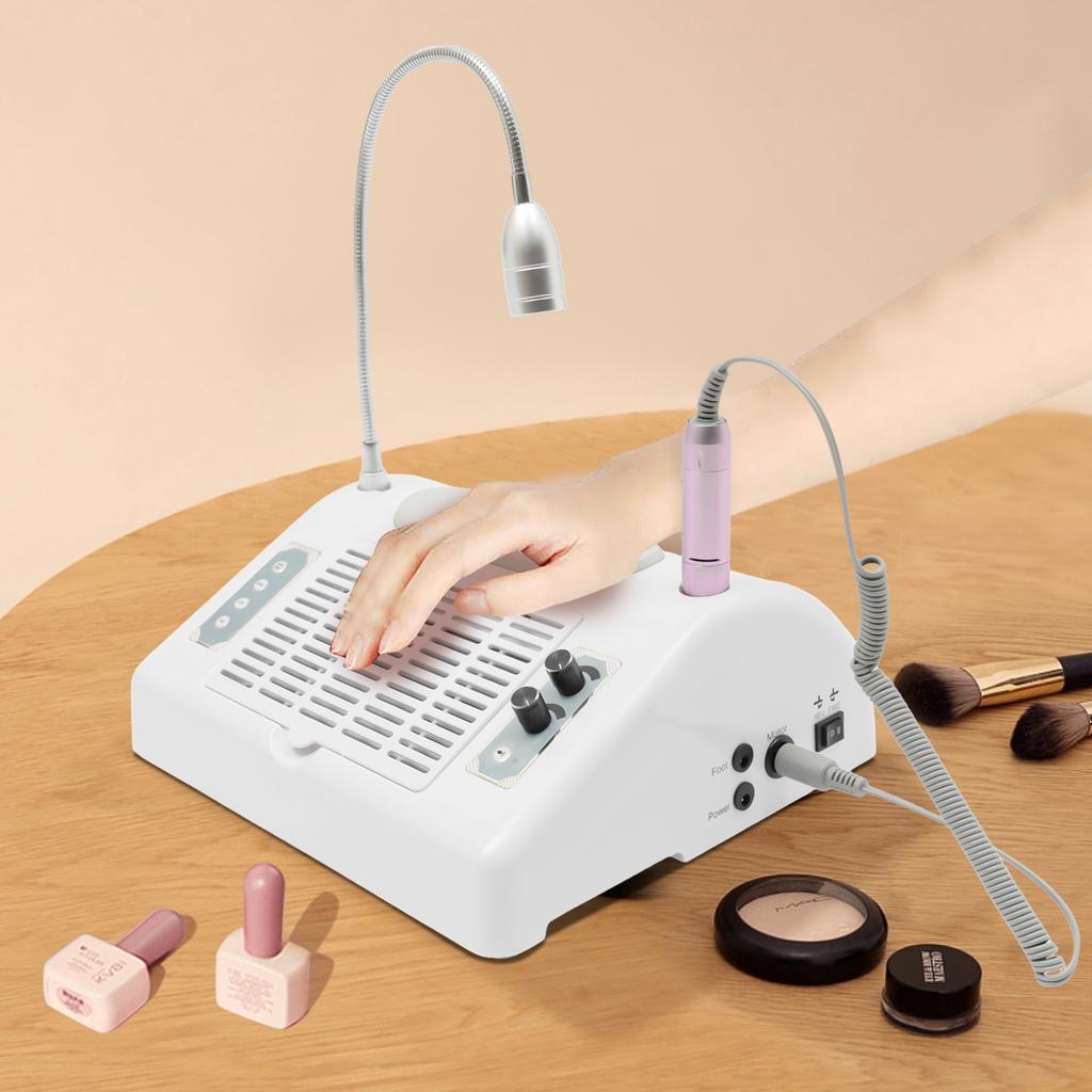 Nail Dryer Vacuum Multi-Purpose Manicure Machine, 5in1 UV Manicure Machine with 30,000rpm Electric Nail Drill