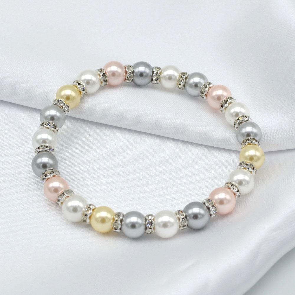 

Женский браслет 8 мм, разноцветный жемчужный браслет в форме ракушки, круглый морской браслет из перламутра, милый браслет конфет для девочек 19cm