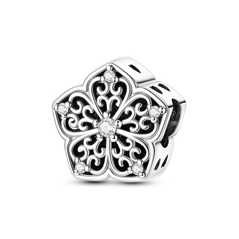 Lucky Clover Charms Bead Copper Inlaid Pink Zirconium Cute Pets Pendants Fit Original Pandora Bracelet Jewelry Gift