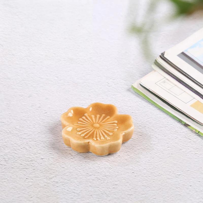 Cherry Blossom Ceramic Chopstick Rest Creative Flower Tableware Holder Ideal Gift for Housewarming Cooking Lovers
