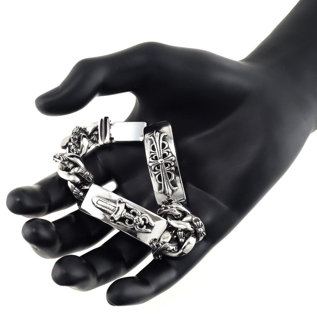 Bracelet Stainless Steel Accessory Floral Cross Dagger Dbr02 [D.E.E.D] Men's &