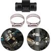 Motorcycle Water Temp Sensor Adapter, 18mm, 22mm (Optional), Black, Aluminum Alloy, Universal Fit, Includes 2 Clamps, Modern Style, Water Heater Use