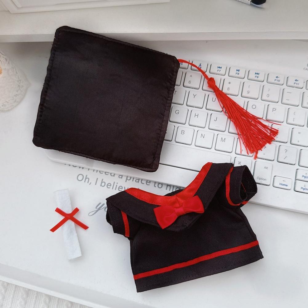 For 17cm Labubu Doll Clothes Fashion Clothes Doctoral Gown Dresses Color Match Graduation Cap Bachelor Hat Dolls Accessories Cute Decoration