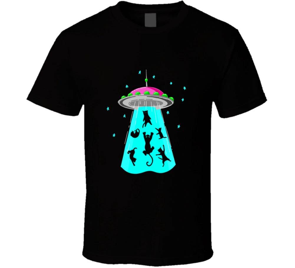 Alien Cat Abduction Funny Cat Rescue Gift T Shirt 3XL