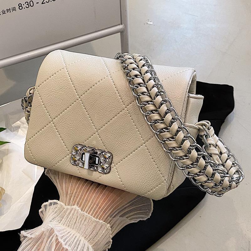 Mini Shoulder Bag 2023 New Small Square Bag With Chain Strap Summer Quilted Texture Urban Style Bag