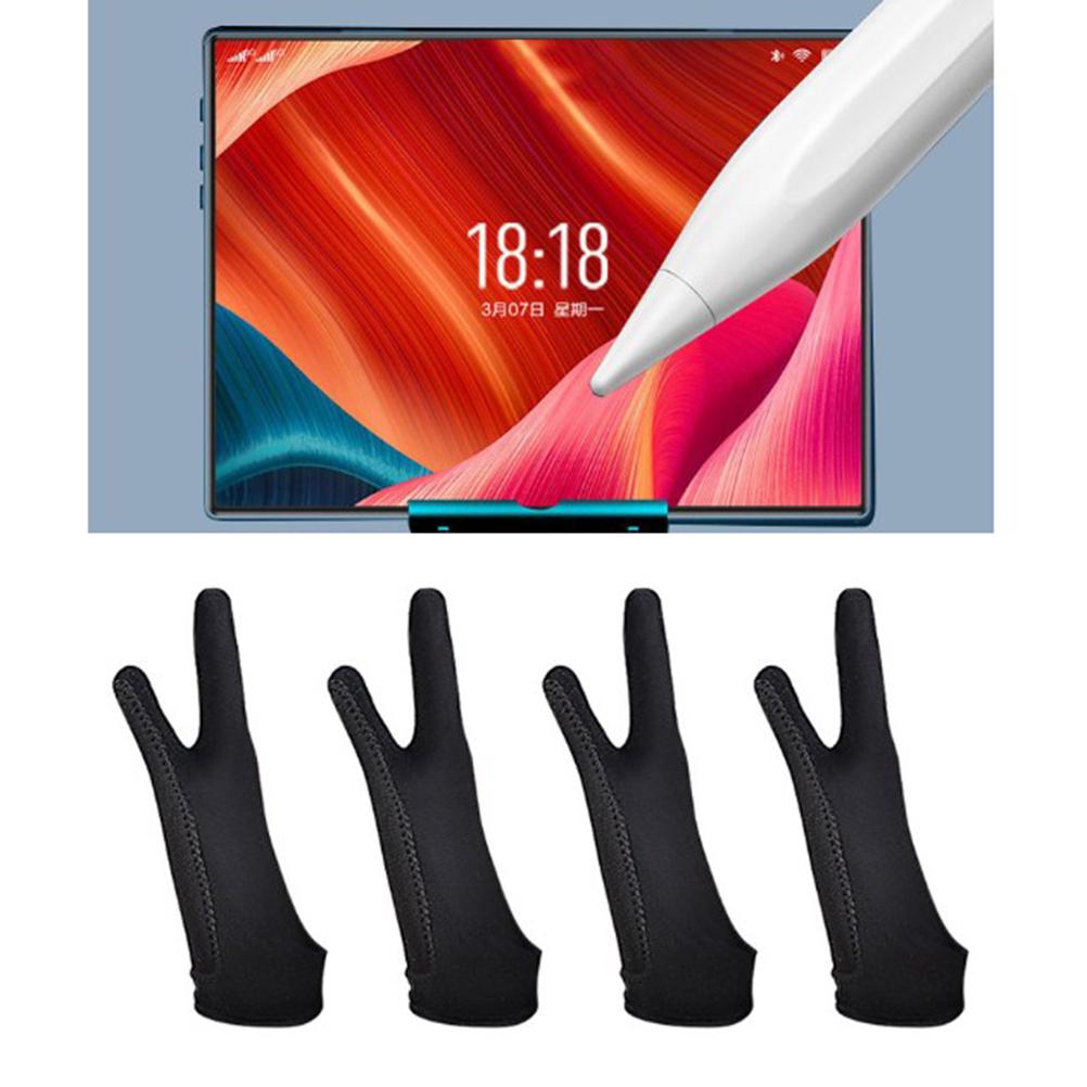 2 Pcs Artist Gloves with Two Fingers Palm Rejection Gloves for Stylus Pen Pencil Sketching Painting Right or Left Hand