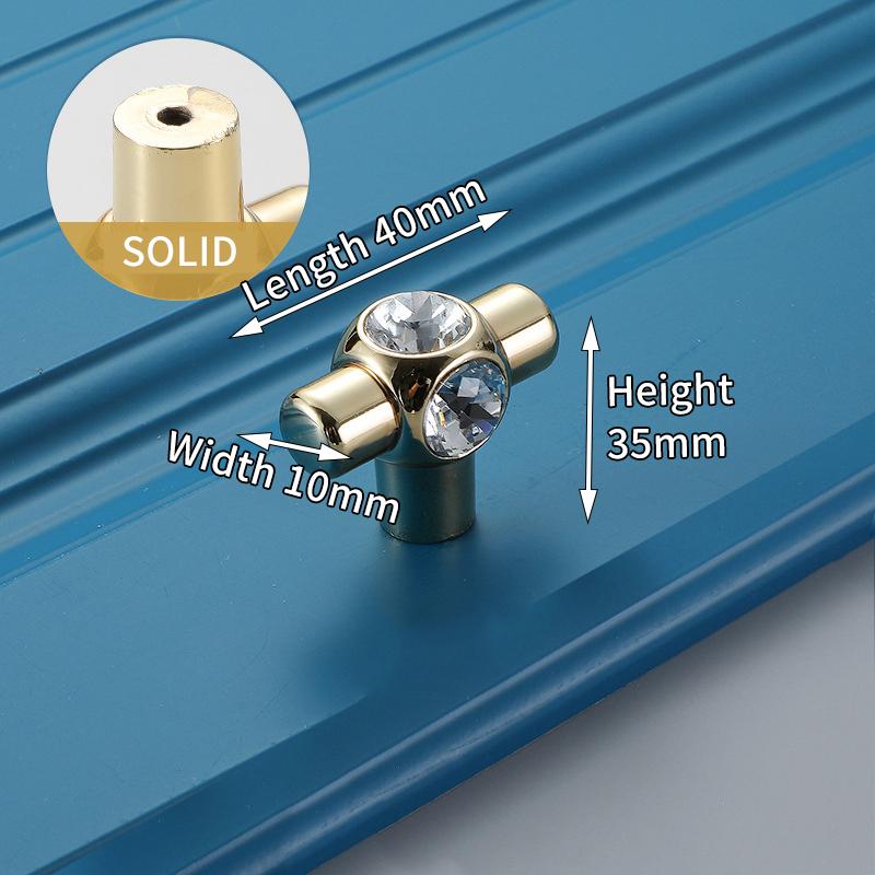 KAK Crystal Gold Cabinet Knobs and Handles Gold Shoebox Closet Door Drawer Knobs Wardrobe Pulls Pullers with Screws Hardware