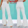 Purple Frayed Wide-Leg Stretchy Jeans