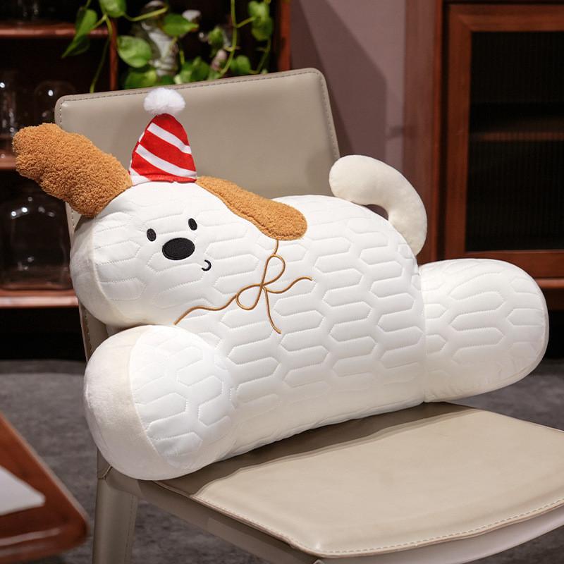 Toy Removable Plush Lumbar Cushion With Cartoon Animal Pattern Chair Decor Doll