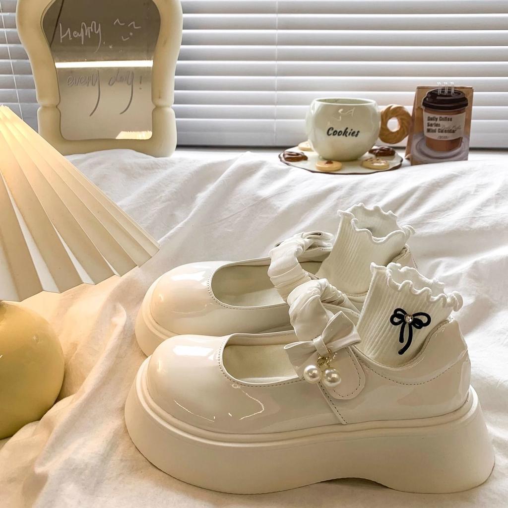 Platform-soled College Style Pearl Japanese Jk Small Leather Shoes Women's Sweet and Cool Skirt Mary Jane Shoes Spring New Models