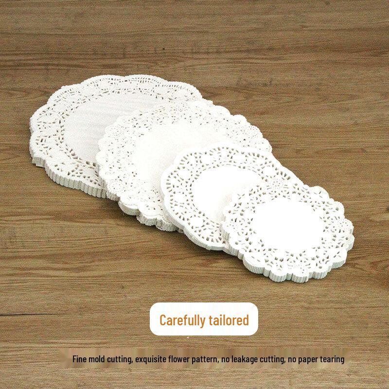 WS Kitchen Oil-Absorbing Round Lace Paper Doilies