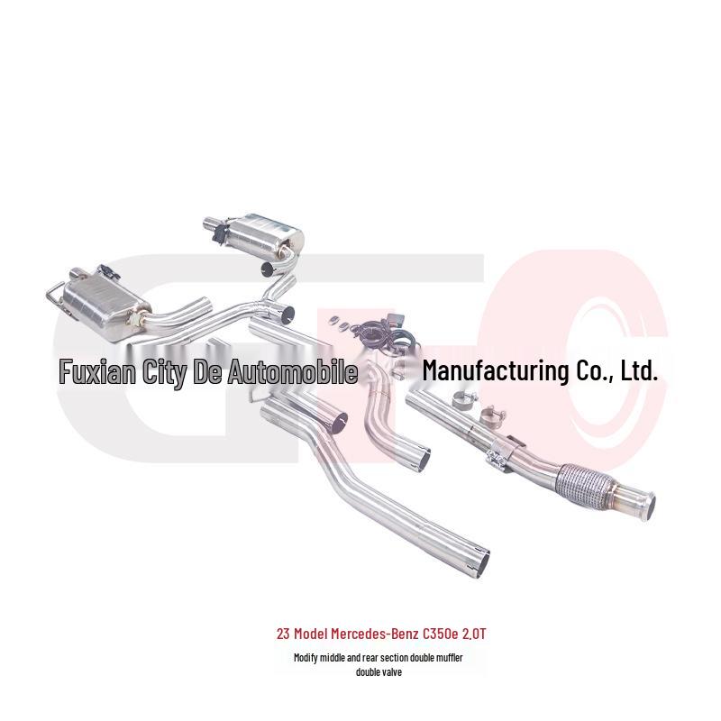 Compatible Dual Valve Mid-and-Rear Dual Muffler for 2023 Mercedes-Benz C350E 2.0T