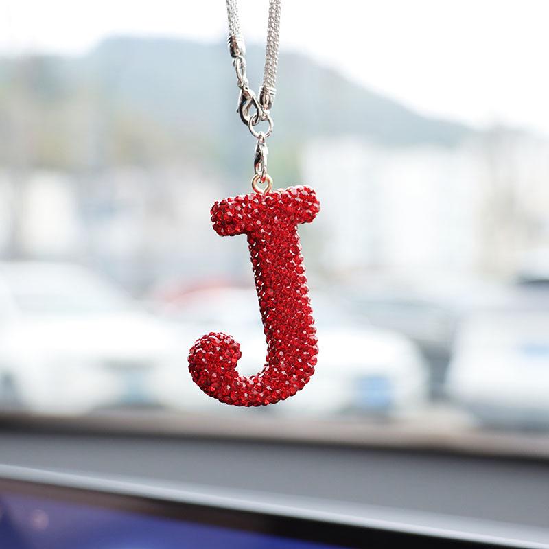 Rhinestone Ceramic Cross Pendant for Car Mirror Decor