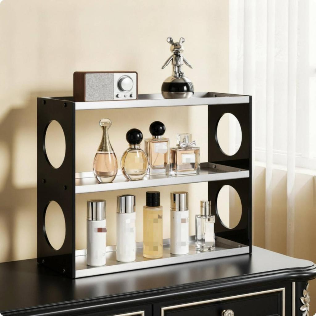 Tabletop Organizer with Acrylic Shelves Compact 3-Tier Storage Rack Long-Lasting