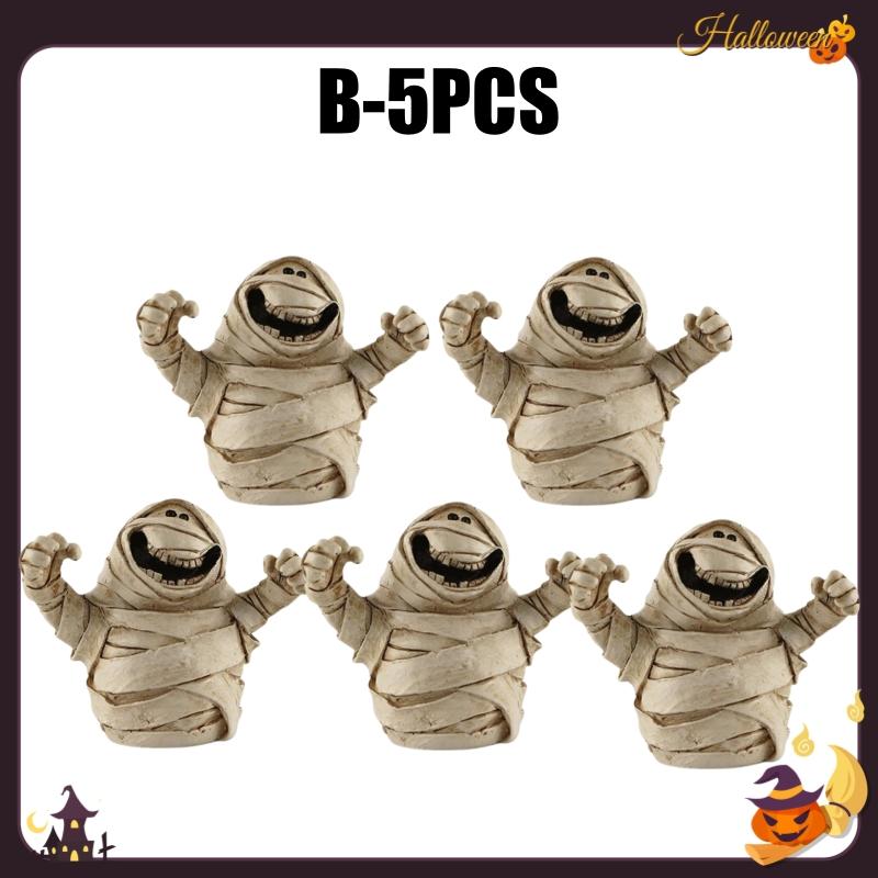 Cartoon Kürbis Geist Harz Handwerk Miniatur Skulptur Niedliche Gruselige Szene Deko Tischschmuck Heimparty Halloween