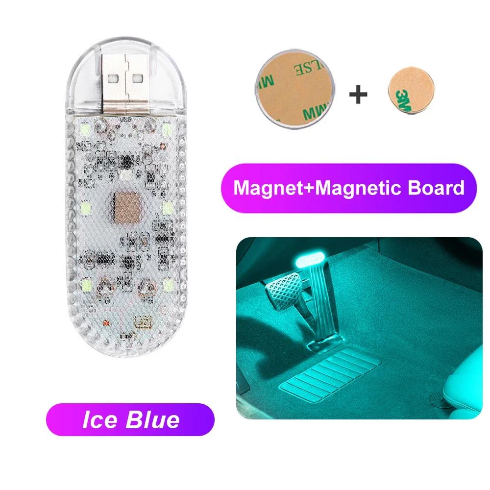 1/2X LED Touch Light Mini Wireless Car Interior Lighting Auto Roof Ceiling Reading Lamp for Door Foot Trunk Storage Box Charger