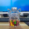 Transparent Dog Treat Jar Easy To Cleaning Dishwasher Safe Glass Container For Kitchen Countertop Storage