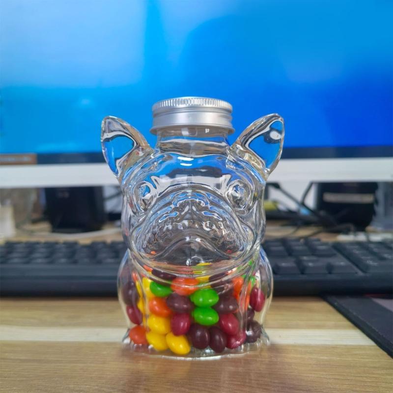 Transparent Dog Treat Jar Easy To Cleaning Dishwasher Safe Glass Container For Kitchen Countertop Storage