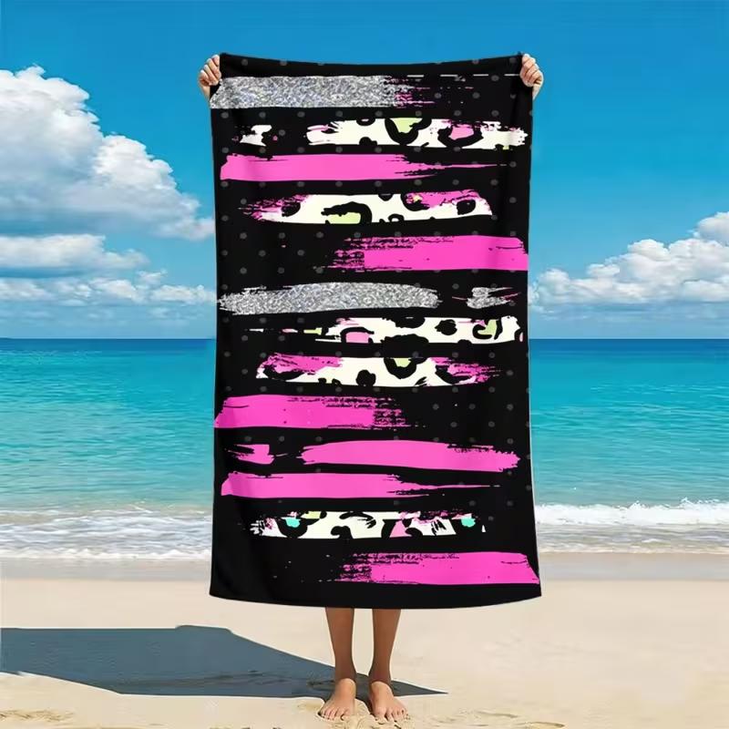 Polka Dot Beach Towel Black Modern Minimalism Quick Dry Absorbent Lightweight Summer Pool Towel for Beach Travel Swim Yoga