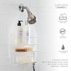 Hanging Shower Caddy with Two Hooks Three Tier Shelves Soap Sponge Holder Rust Resistant Durable Bathroom Organizer