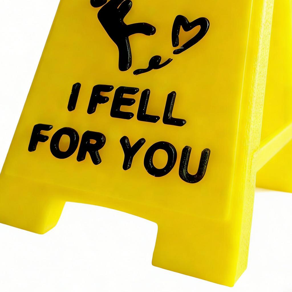 I FELL FOR YOU desktop ornament sign Valentine's Day Funny Romantic Ornaments board Wedding Birthday party desktop decoration