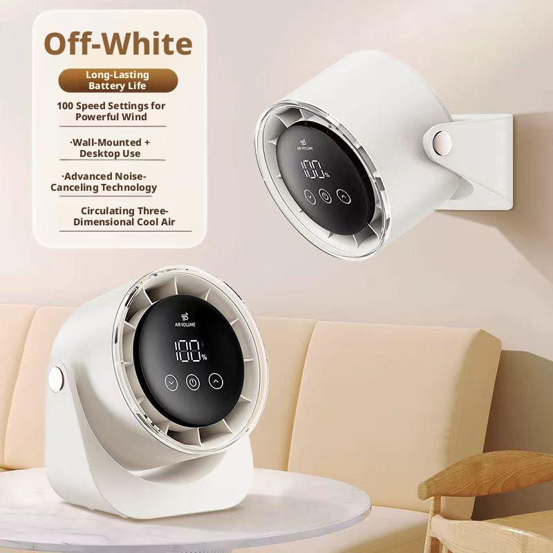 Desk Fan with Battery Operated, Quiet Digital Display Portable Fan for Office, Bedroom, Kitchen, Home, Outdoor, 100 Speeds