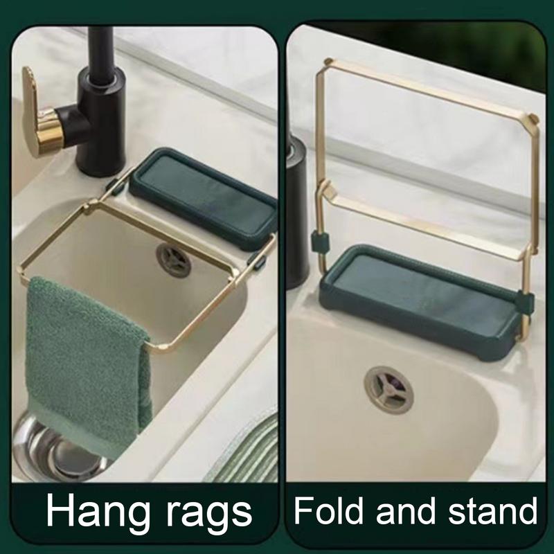 Küchenspüle Abfallrost Küchenspüle Sieb mit Filtergewebebeutel Spülschwamm Organizer Halter Sieb für Lebensmittelabfälle Abfluss