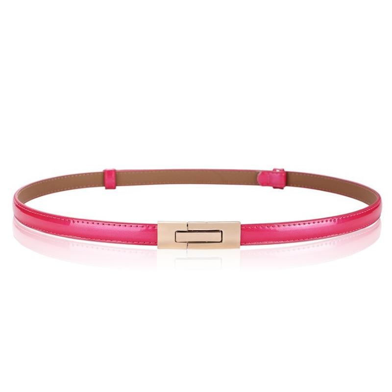 

Женский кожаный тонкий ремень, лакированный кожаный ремень, женская модная универсальная декоративная юбка, поясная цепочка из воловьей кожи 96cm