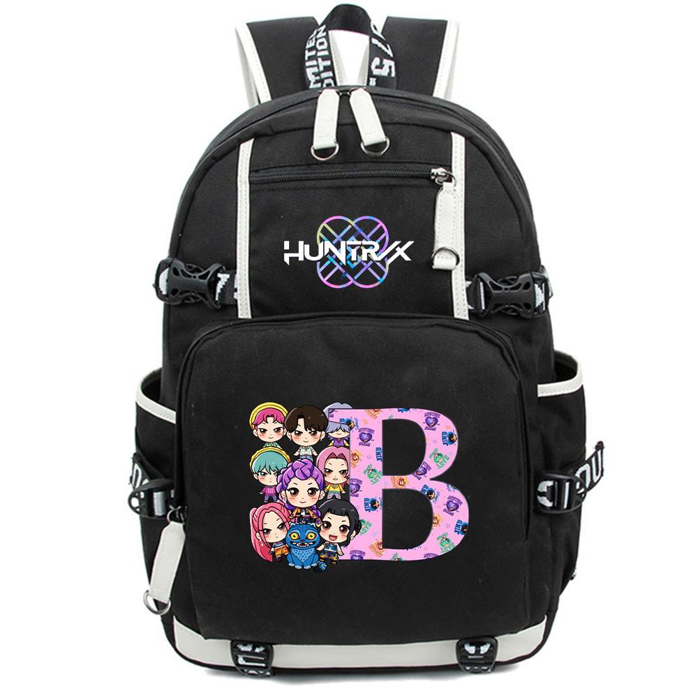 26 English Letter K-Pop Demon Hunters Backpack Large Capacity Bookbag Laptop Unisex Student Boy Girl School Bag Large Capacity Travel Outdoor Bag Gift