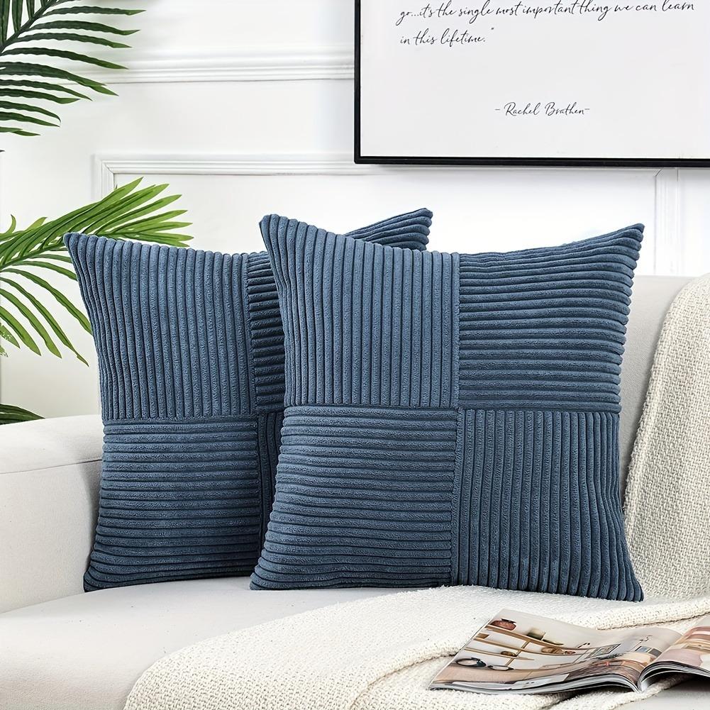 Green Patchwork 50x50 CM Cushion Cover for Soft Couch Living Room Striped Modern Blue Throw Pillow Cover Home Decro Pillowcase