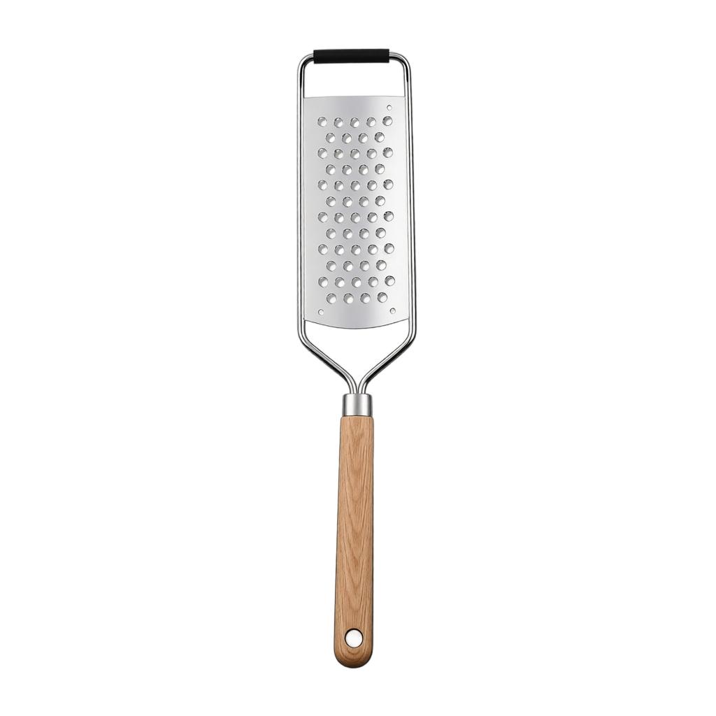 304 Stainless Steel Kitchen Multifunctional Grater Cheese Grater Vegetable Peeler Carrot Shredder Handheld Kitchen Tool with Wooden Handle